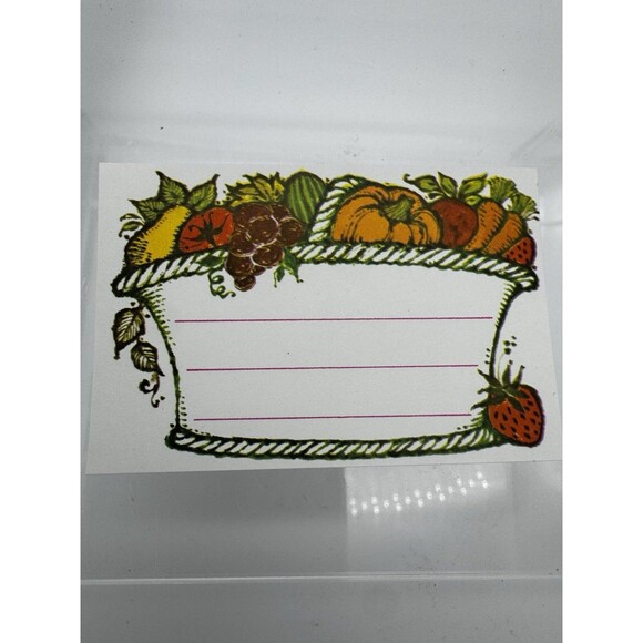 VTG Kitchen Labels Harvest Themed Gummed Back Canning Ephemera Fall Set Of 30 - Picture 1 of 4